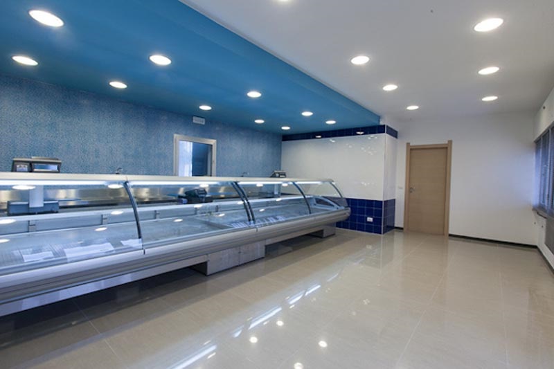 Rashladne vitrine za ribu modularne kanalizirane za ribarnice